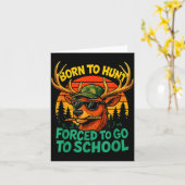 Born Hunt Forced Go To School Boy Kid Camo Deer Hu カード (黄色い花)