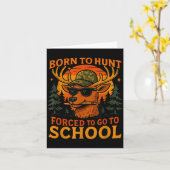 Born Hunt Forced Go To School Kid Boy Camo Deer Hu カード (黄色い花)