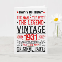 Born in 1931 Birthday the Man the Myth the Legend カード