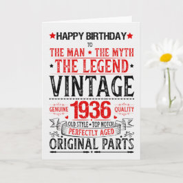 Born in 1936 Birthday the Man the Myth the Legend カード