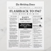 Born in 1947 Mock Newspaper Black and White (正面)