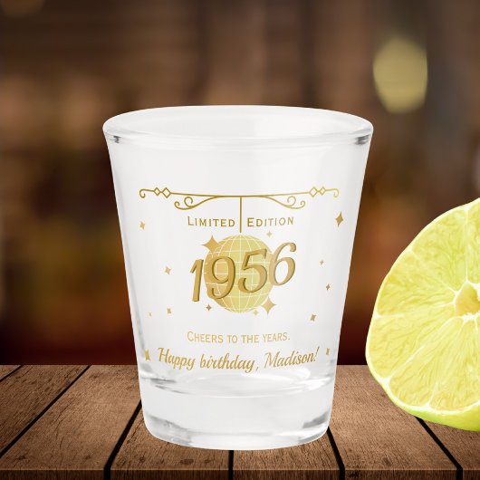 Born in 1956 70th birthday party drinks barware ショットグラス