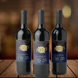 Born in 1956 70th birthday party wine bottle label ワインラベル