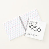 Born in 1956 Black 70th Party Guest Book ノートブック (内部)
