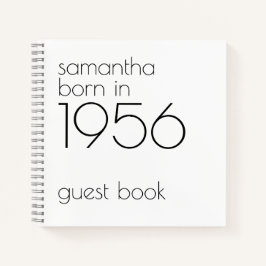 Born in 1956 Black 70th Party Guest Book ノートブック