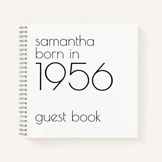 Born in 1956 Black 70th Party Guest Book ノートブック (正面)
