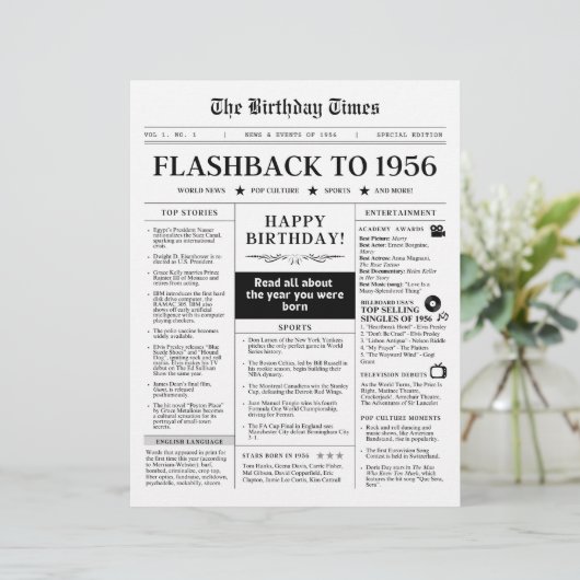 Born in 1956 Fun Black and White Newspaper  (スタンド正面)