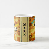 Born in 1965 Name Mug - 60s Retro Geometric Design コーヒーマグカップ (中央)