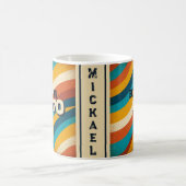 Born in 1970 Personalized Mug - 70s Groovy Stripes コーヒーマグカップ (中央)