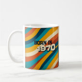 Born in 1970 Personalized Mug - 70s Groovy Stripes コーヒーマグカップ (左)