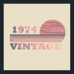 born in 1974 vintage birthday pink and purple ポスター<br><div class="desc">You can add some originality to your wardrobe with this modern purple and pink color elegant original birthday sunset distressed vintage retro-looking design with awesome typography font lettering, it is a great gift idea for women, wives, and girlfriends who will love this one-of-a-kind artwork. The best unique and funny holiday...</div>