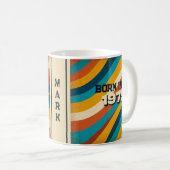 Born in 1975 Personalized Mug - 70s Groovy Stripes コーヒーマグカップ (正面右)