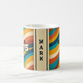Born in 1975 Personalized Mug - 70s Groovy Stripes コーヒーマグカップ (中央)