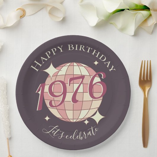 Born in 1976 50th birthday party decor Paper Plate ペーパープレート