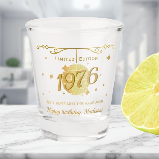 Born in 1976 50th birthday party drinks barware ショットグラス