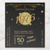 Born in 1976 50th birthday party wine label ワインラベル (シングルラベル)