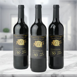 Born in 1976 50th birthday party wine label ワインラベル