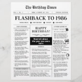 Born in 1986 Fun Black and White Newspaper (正面)