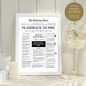 Born in 1986 Fun Black and White Newspaper