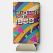 Born in 1988 - Retro 80s Neon Geometric Name スリム缶クーラー (裏面)