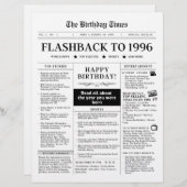 Born in 1996 Fun Black and White Newspaper (正面/裏面)