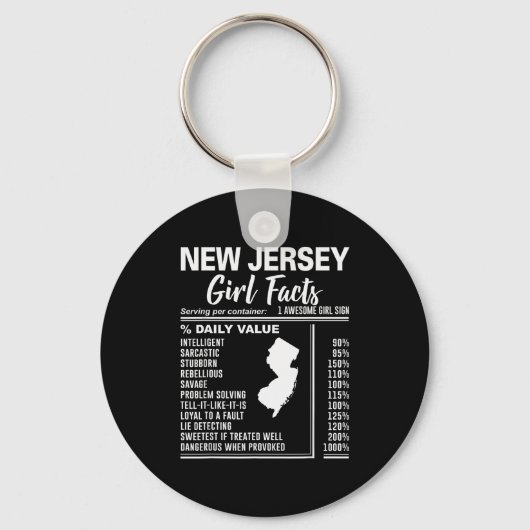 Born In New Jersey - New Jersey Girl Facts キーホルダー (正面)