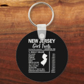 Born In New Jersey - New Jersey Girl Facts キーホルダー (正面)