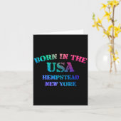 Born In The Usa Hempstead New York Distressed Look カード (黄色い花)