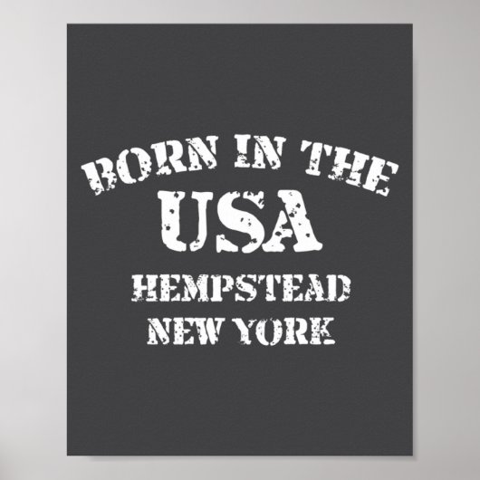 Born In The Usa Hempstead New York Distressed Look ポスター (正面)