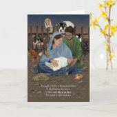 Born in Thee Nativity Christmas Card カード (黄色い花)