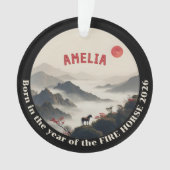 Born in Year of the Horse 2026 Chinese Mountain  オーナメント (正面)