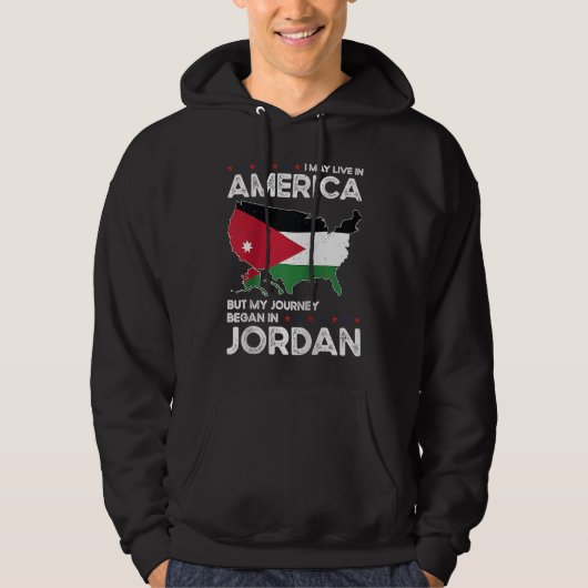 Born Jordanian Jordan American USA Citizenship Rag パーカ (正面)