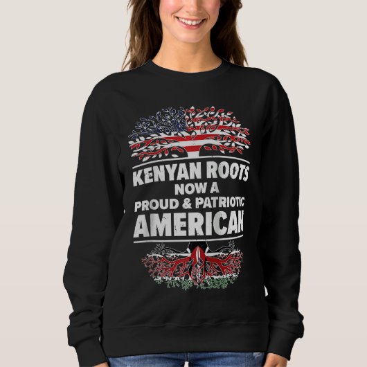 Born Kenyan Kenya American USA Citizenship Raglan  スウェットシャツ (正面)