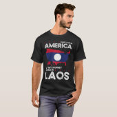 Born Laotian Laos American USA Citizenship Raglan  Tシャツ (正面フル)