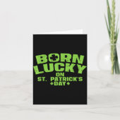 Born Lucky On St Patricks Day Shirt Birthday Boy G カード (正面)