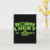 Born Lucky On St Patricks Day Shirt Birthday Boy G カード (黄色い花)