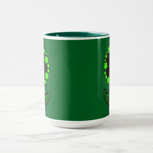 Born Lucky Skull St Patrick’s Day Shirt – caneca マグカップ (中央)