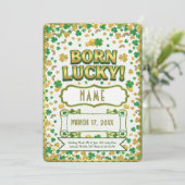 Born Lucky St. Patrick’s Day Birthday Invitation カード (スタンド正面)