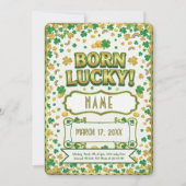 Born Lucky St. Patrick’s Day Birthday Invitation カード (正面)