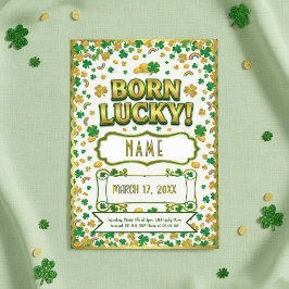 Born Lucky St. Patrick’s Day Birthday Invitation カード