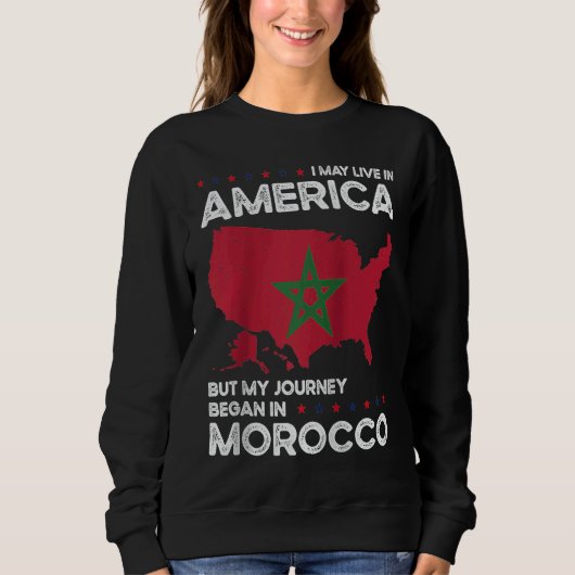 Born Moroccan Morocco American USA Citizenship Rag スウェットシャツ (正面)