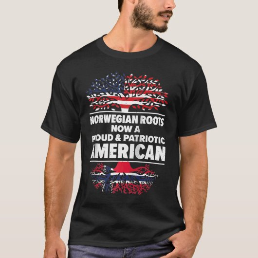 Born Norwegian Norway American USA Citizenship Rag Tシャツ (正面)