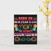 Born On New Year's Eve. Countdown. Birthday カード (黄色い花)