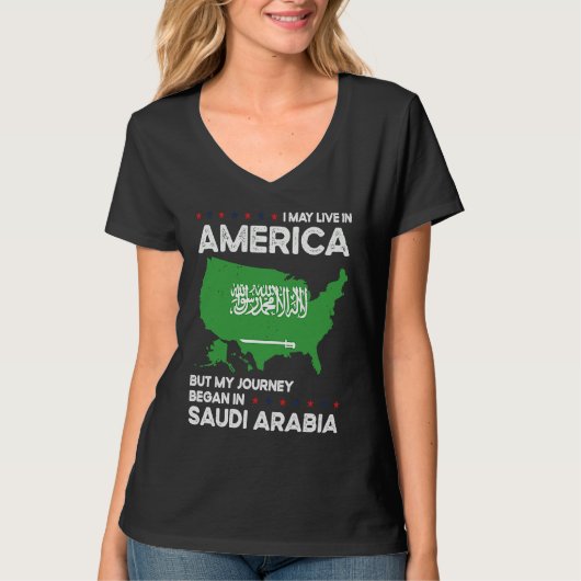 Born Saudi Arabian Saudi Arabia American USA Citiz Tシャツ (正面)