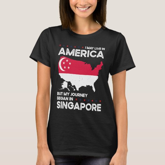 Born Singaporean Singapore American USA Citizenshi Tシャツ (正面)