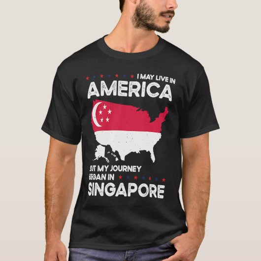 Born Singaporean Singapore American USA Citizenshi Tシャツ (正面)