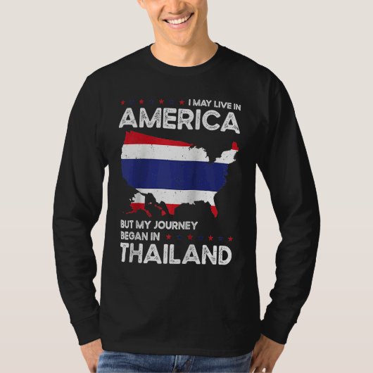 Born Thai Thailand American USA Citizenship Raglan Tシャツ (正面)