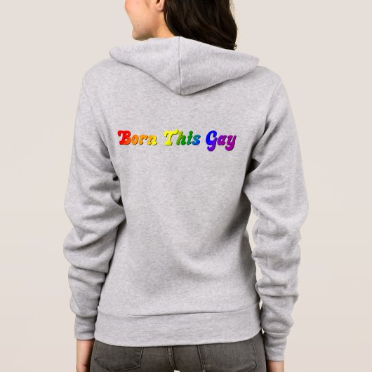 Born This Gay – 太い虹のLGBTQ+プライド パーカ (裏面)