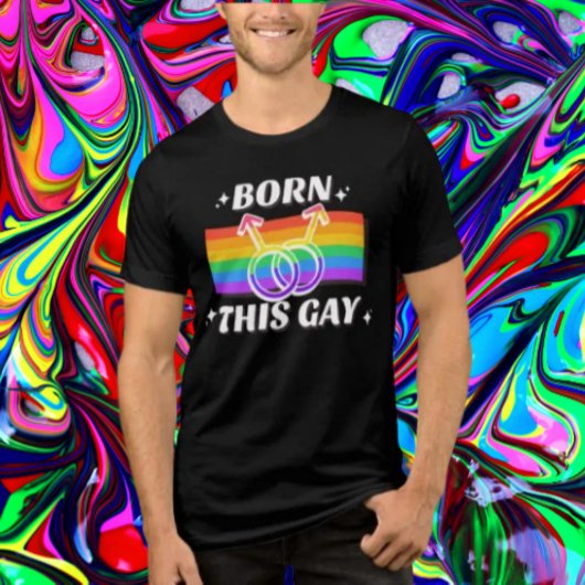 Born This Gay Rainbow Mars トライブレンドTシャツ