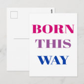Born this way - Bisexual Pride ポストカード (正面/裏面)